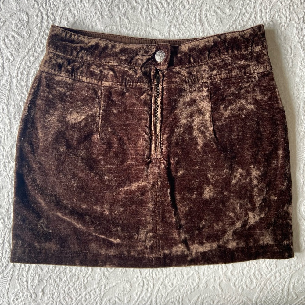 Free People Brown Mini Skirt Perfect for Night Out - Picture 3 of 5